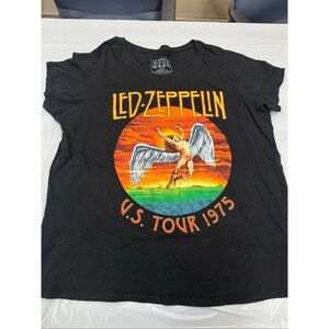 Led Zeppelin Black 1975 U.S. Tour Short Sleeve Graphic Tee Size 3